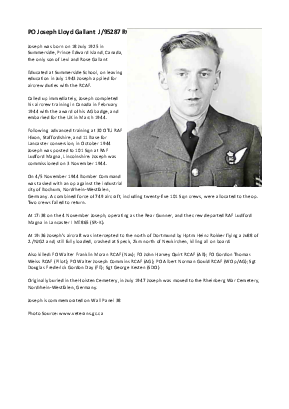 A preview of a PDF biography for Gallant, Joseph Lloyd